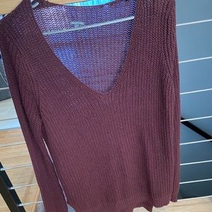 V neck purple sweater
